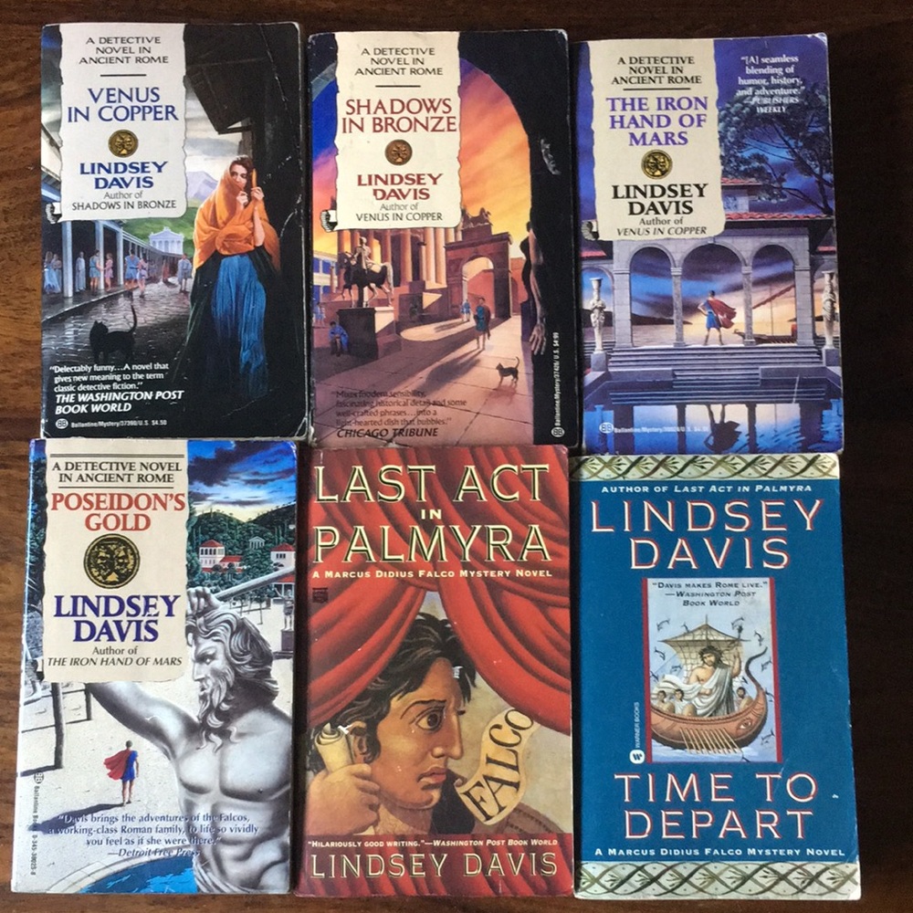 Lindsey Davis Set of 6 Six Paperback Books Marcus Didius Falco Mystery Series